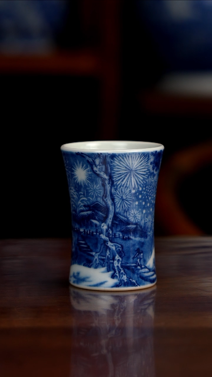 景琳藏青花北派山水古镇