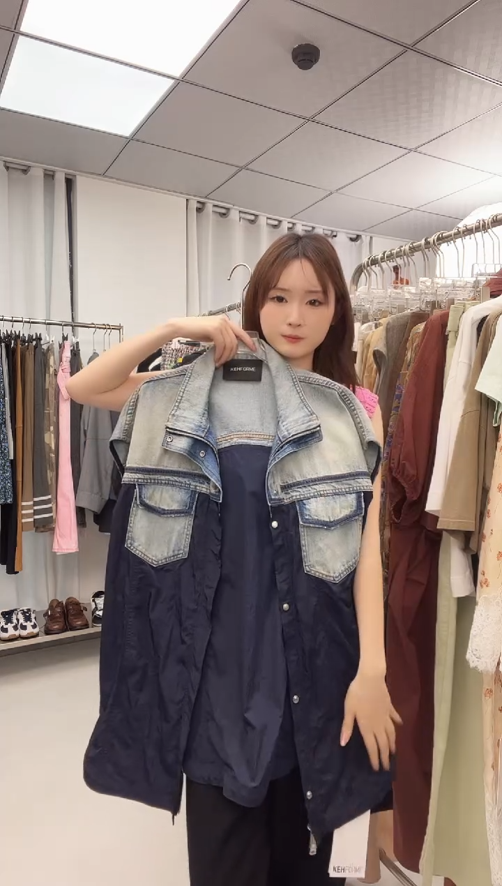 KFM 25款 牛仔拼接马甲 已开价