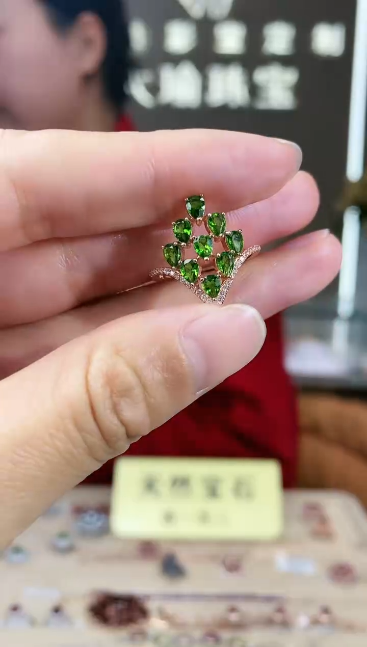 【闪购商品】透辉石手饰银S925镶嵌手饰