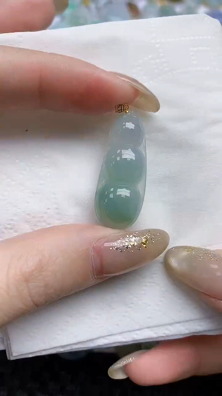 【闪购商品】翡翠颈饰18K金镶嵌天然A货翡翠 