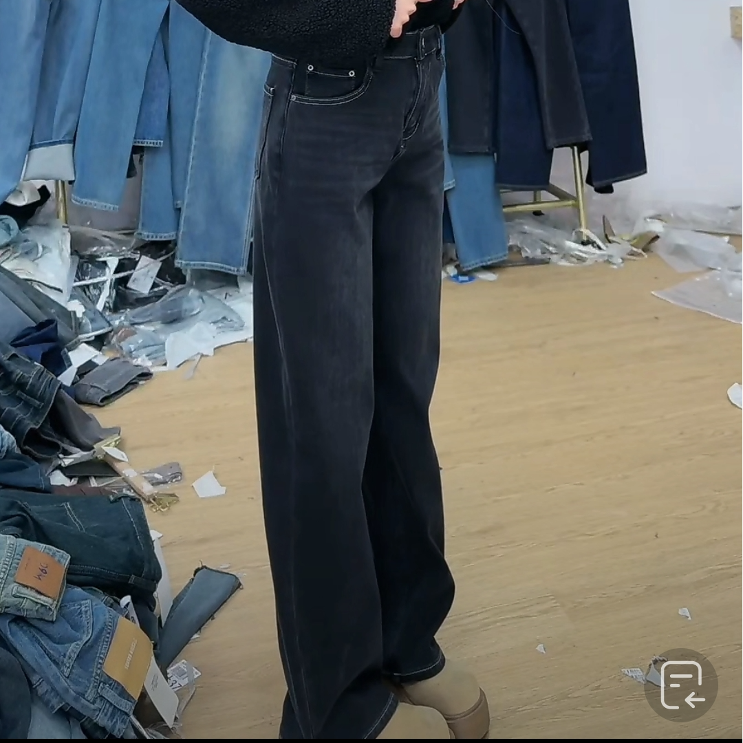 509牛仔裤冬新款直筒裤时尚高腰直筒裤