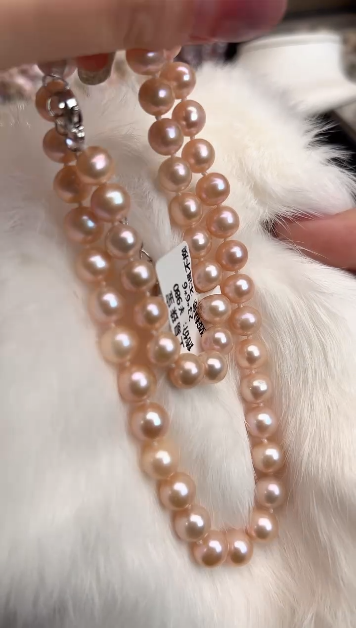 未镶嵌42淡水珍珠无核*强光珍珠项链8mm左右