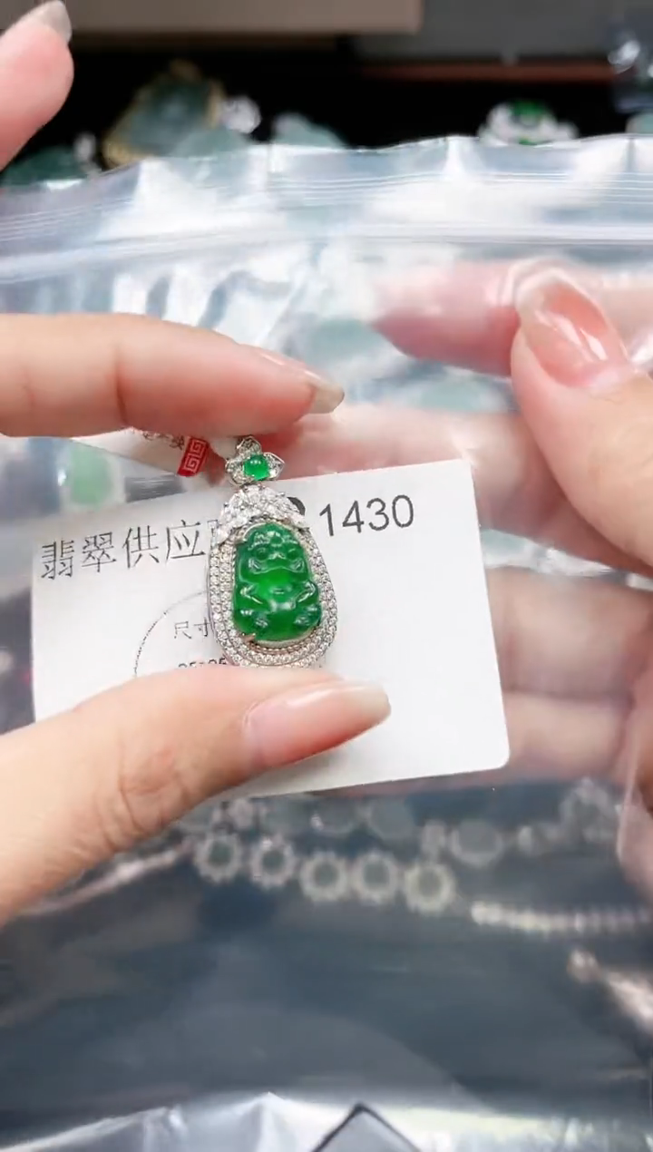 【闪购商品】翡翠颈饰未镶嵌1430赠皮绳