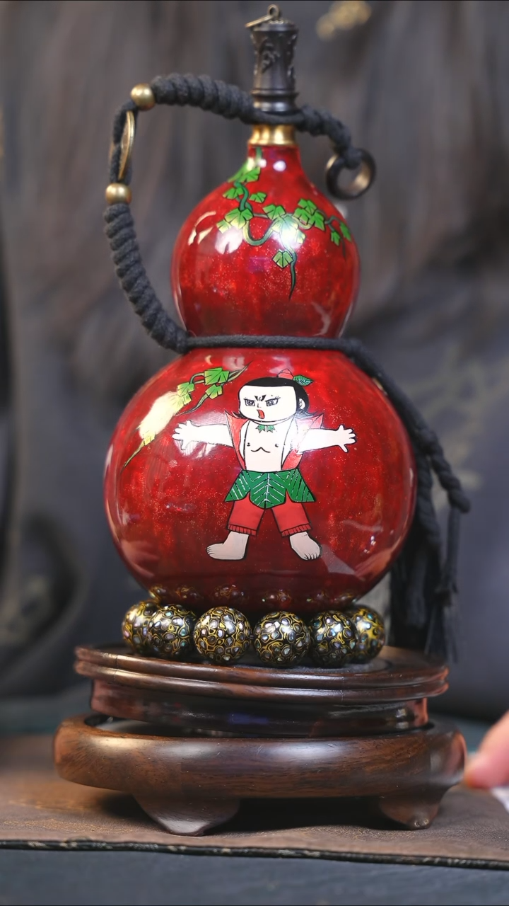 【闪购商品】YK162漆艺酒葫芦不包手串及旋转底座