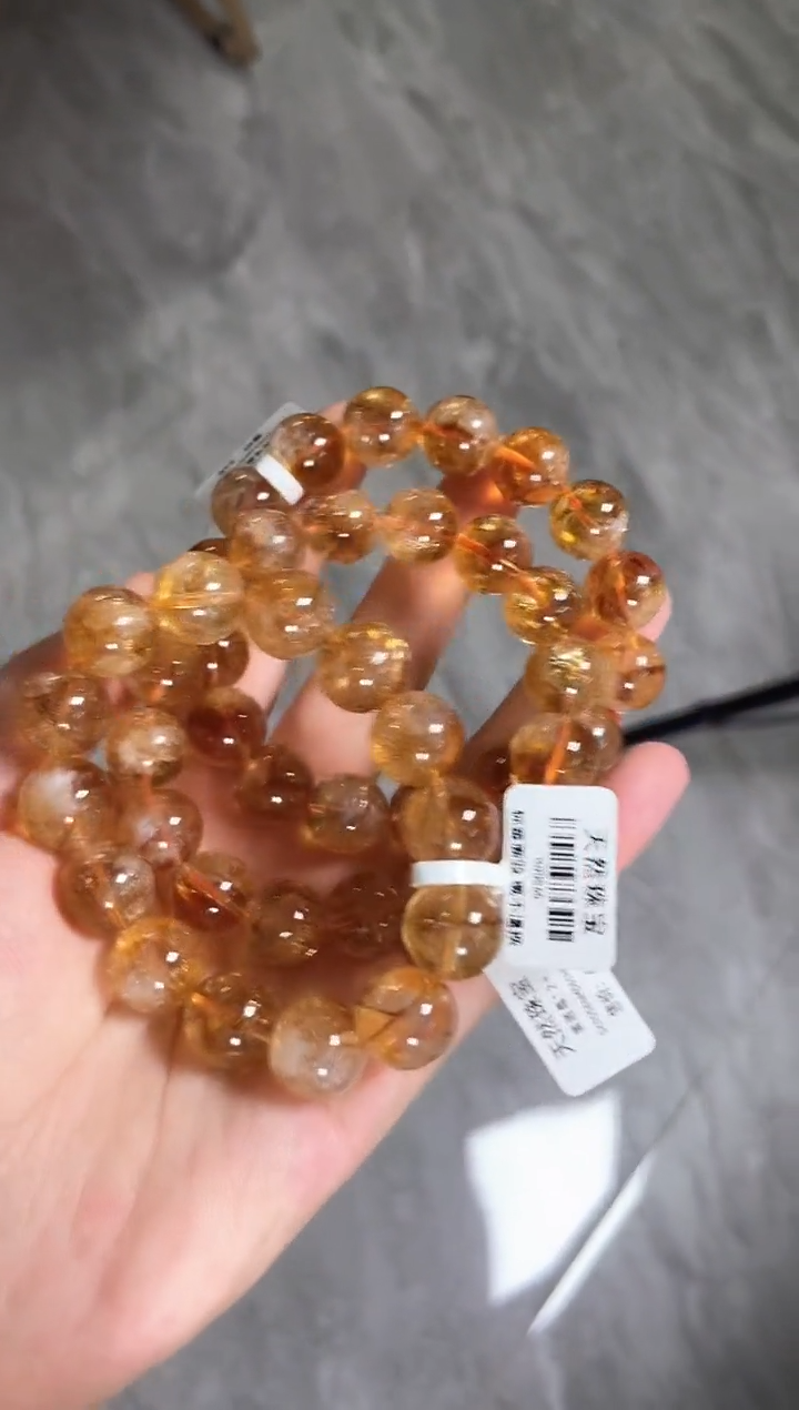 水晶手串未镶嵌黄塔晶13+ 多样性发一