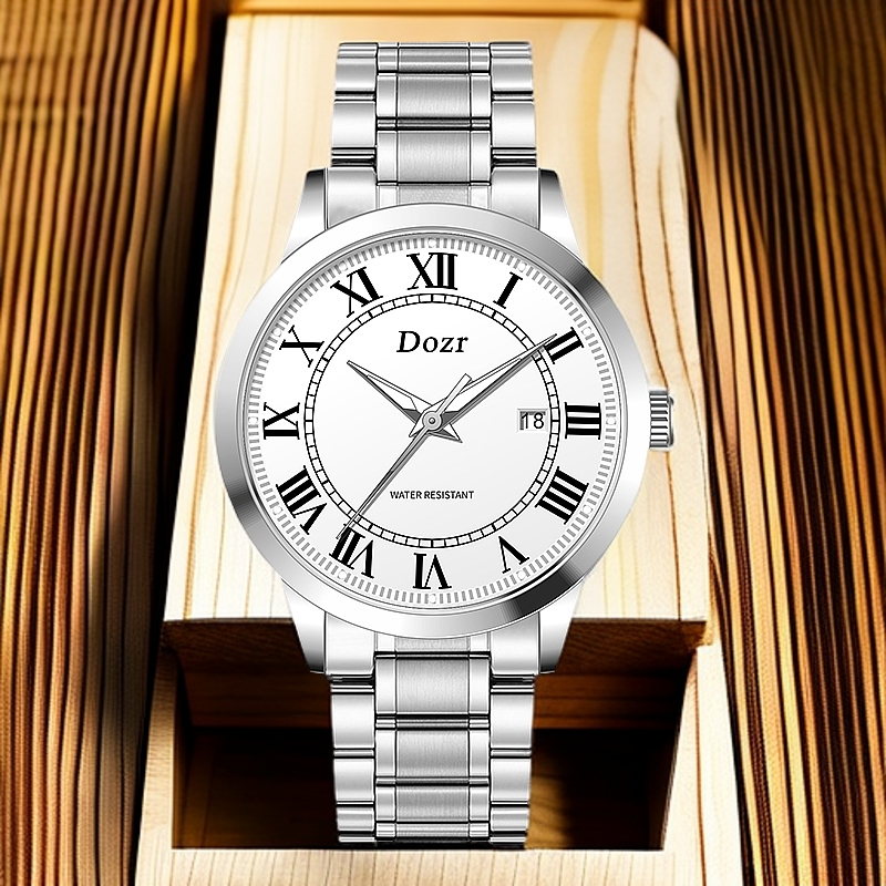 【云仓现发】--DOZR蝶飞白盘--全新夜光防水商务手表-13