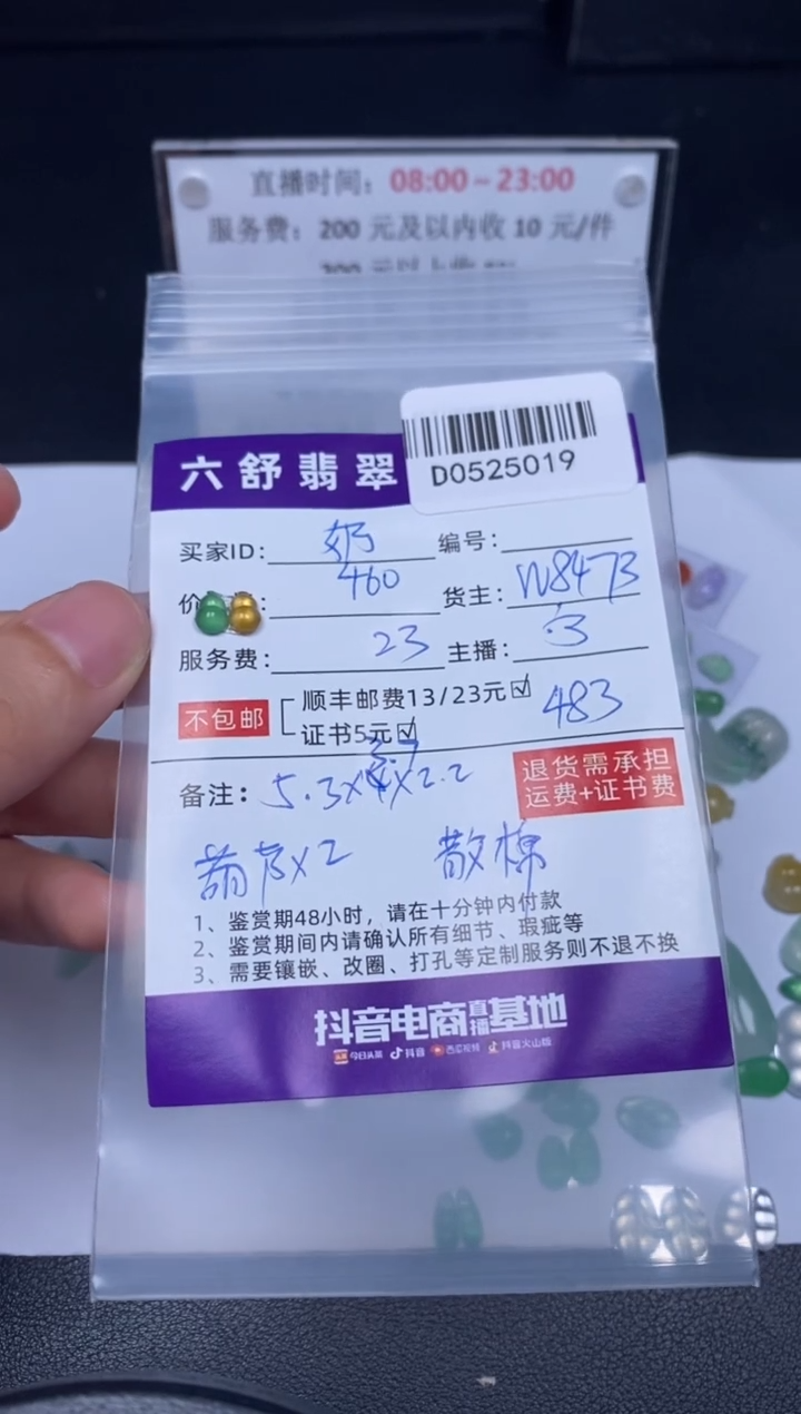 翡翠未镶嵌吊坠(不含链)D0525019