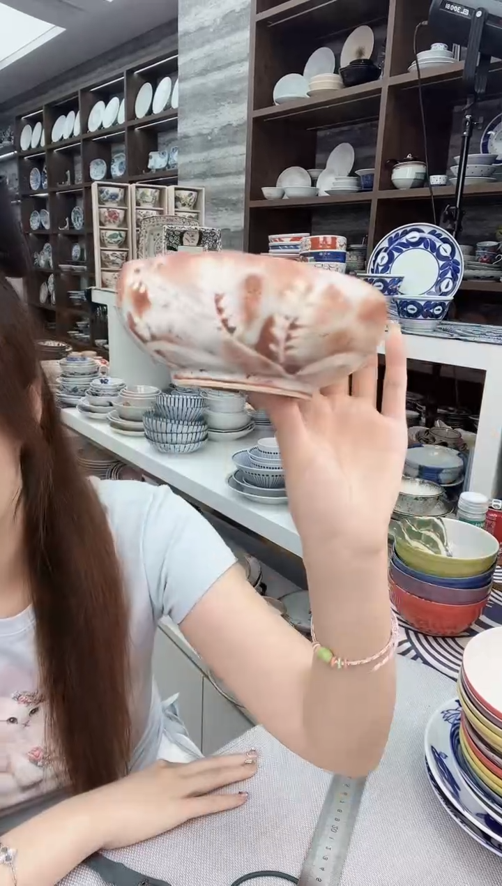 搪瓷志野烧山神窑手绘粗陶怀石珍味小钵-草花