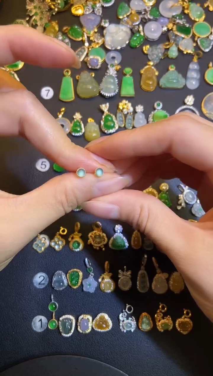 吊坠(不含链)银S925镶嵌翡翠1