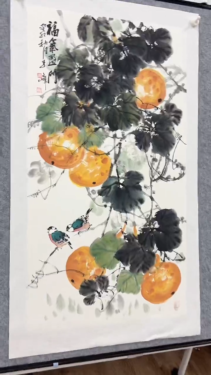 国画李文峰4.5平尺花鸟
