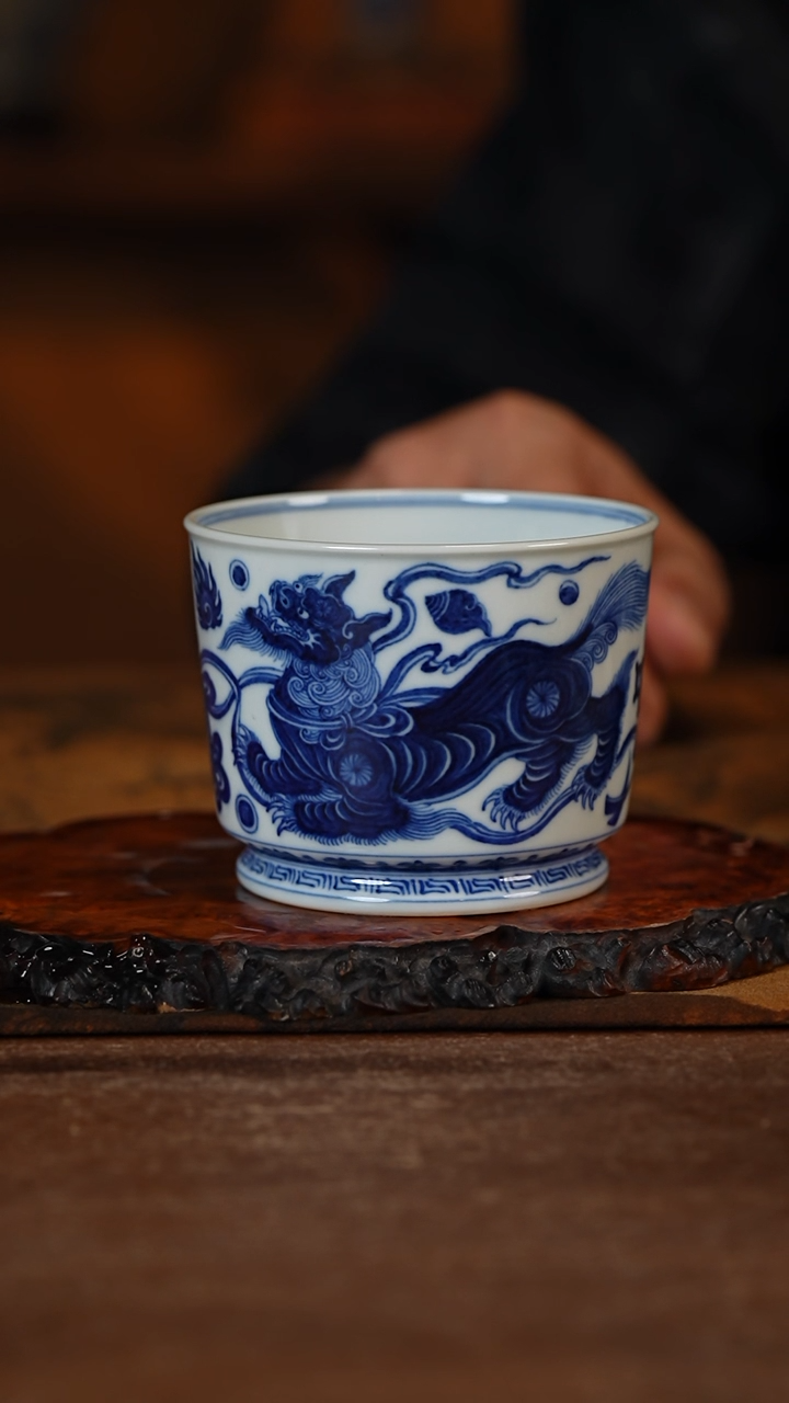 【闪购商品】杯千静悦心 青花狮子杯
