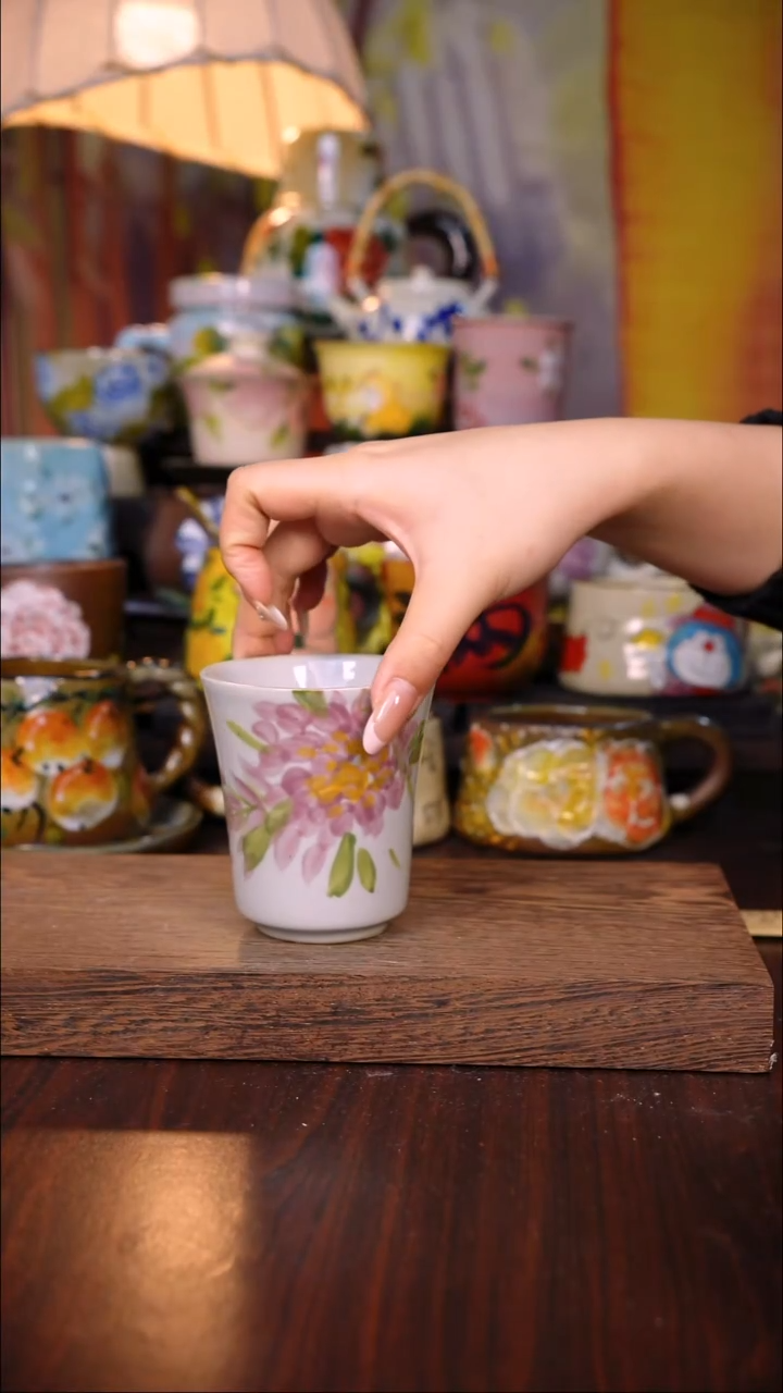 杯子陶泥垚手作 景德镇手工手绘陶瓷器物