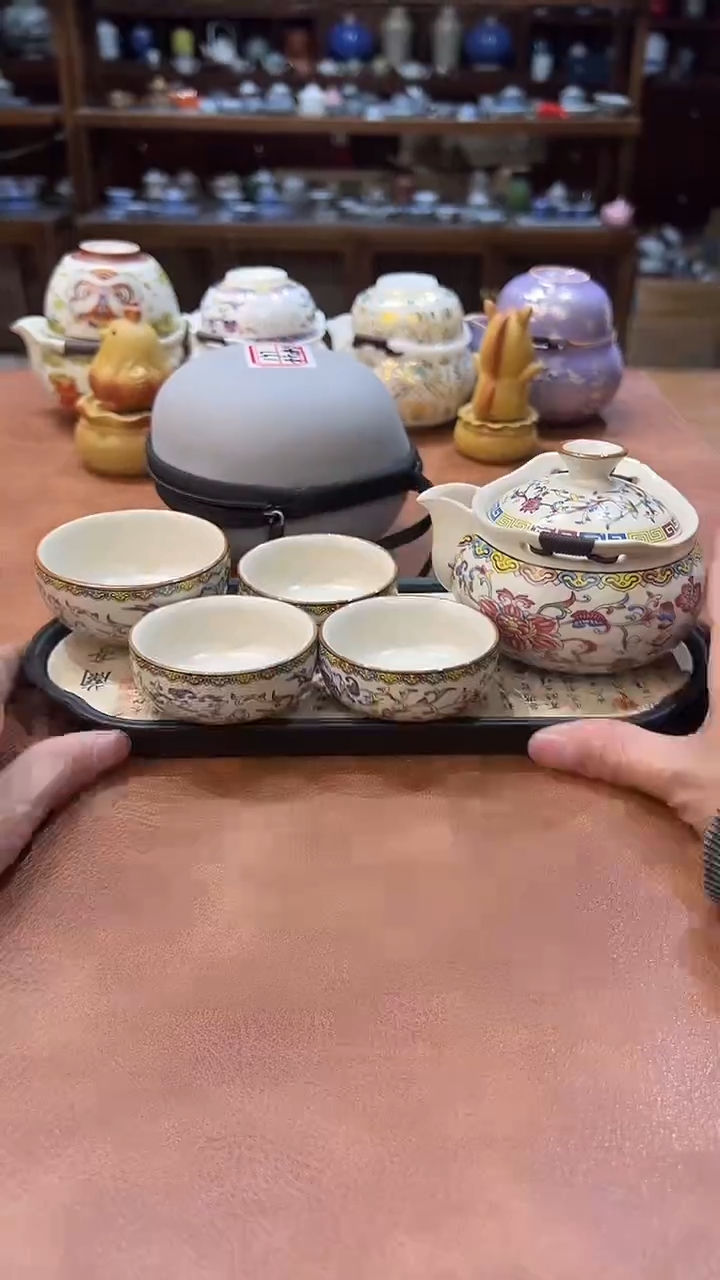 真的很便宜会开片的旅行茶具