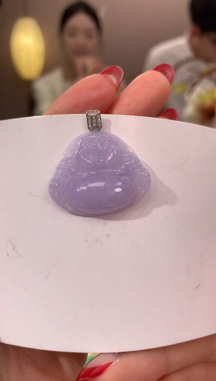 【闪购商品】翡翠颈饰18K金镶嵌天然缅甸a货翡翠