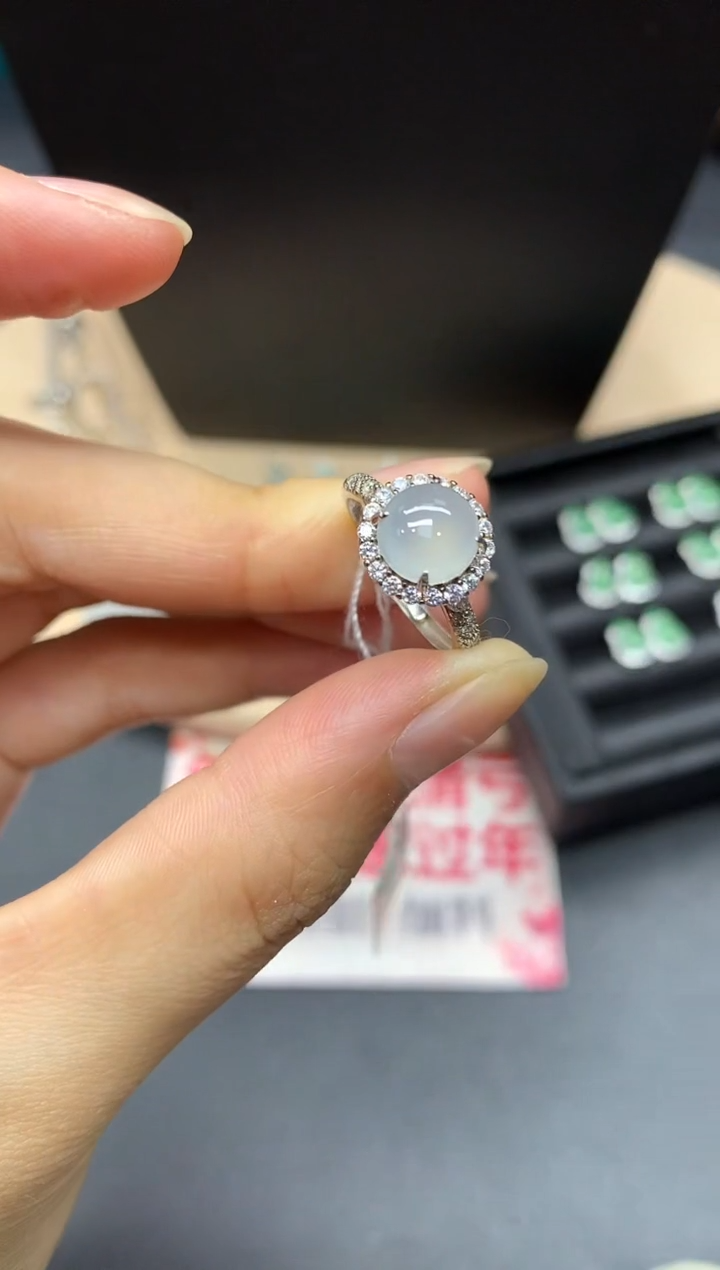 【闪购商品】翡翠戒指银S925镶嵌蛋面【无服务费】