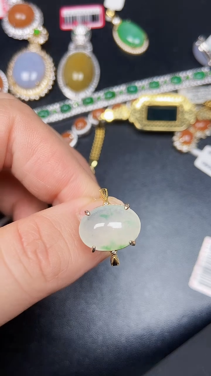 银S925镶嵌戒指翡翠5500