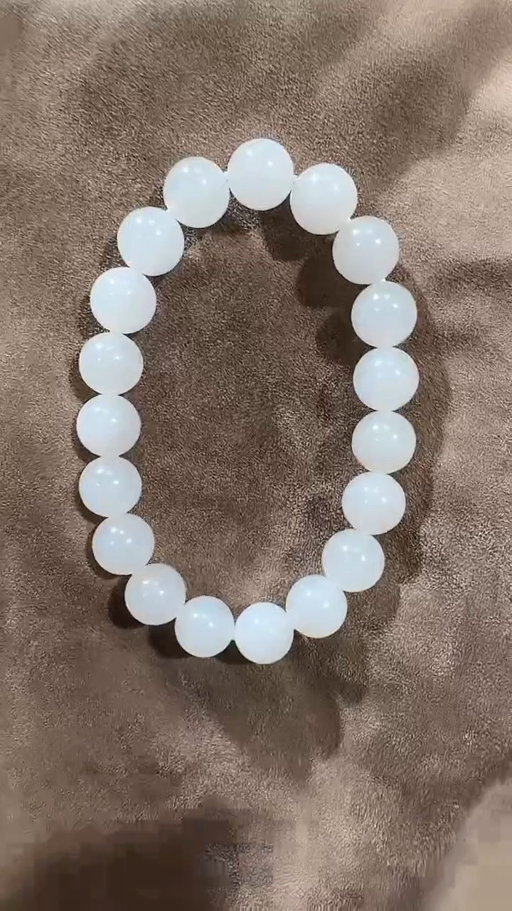 【闪购商品】和田玉手串未镶嵌1458白玉手串10mm