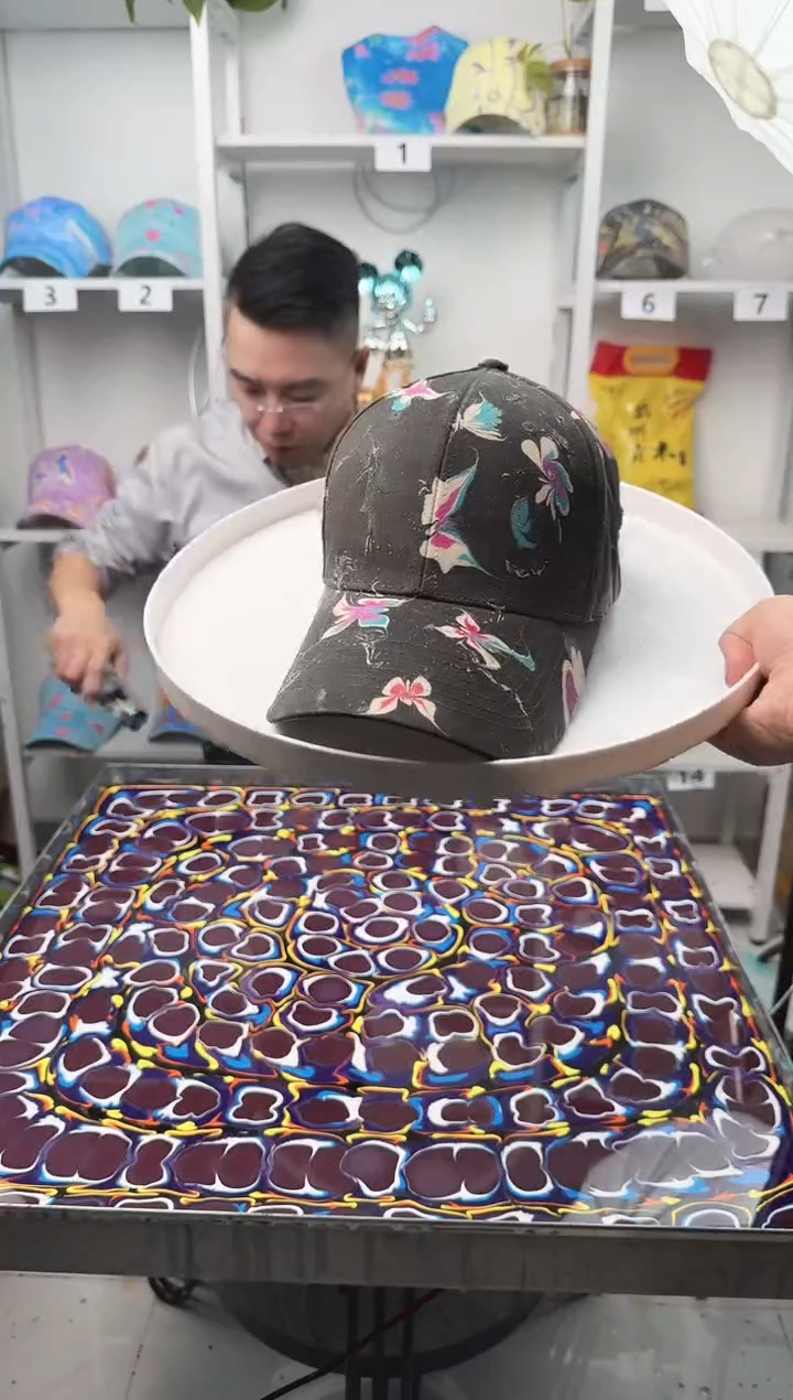 纯棉成人款蝴蝶水拓帽