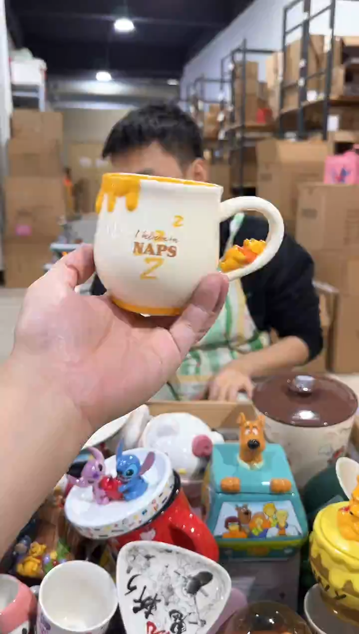 瓷片原盒维尼蜂蜜水杯