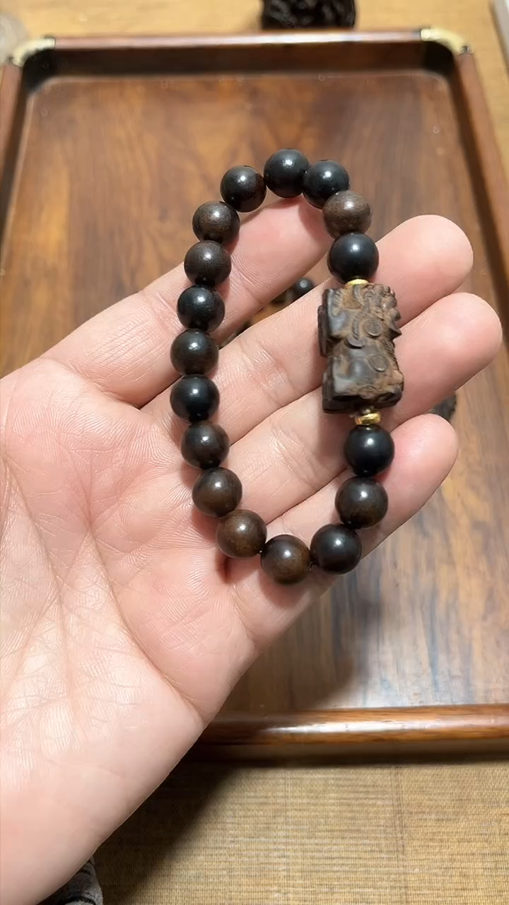 【闪购商品】檀香木精品推荐紫qn貔貅单圈