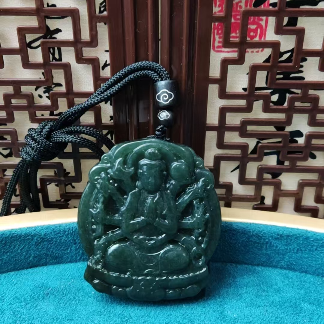 和田玉千手观音吊坠（鼠）