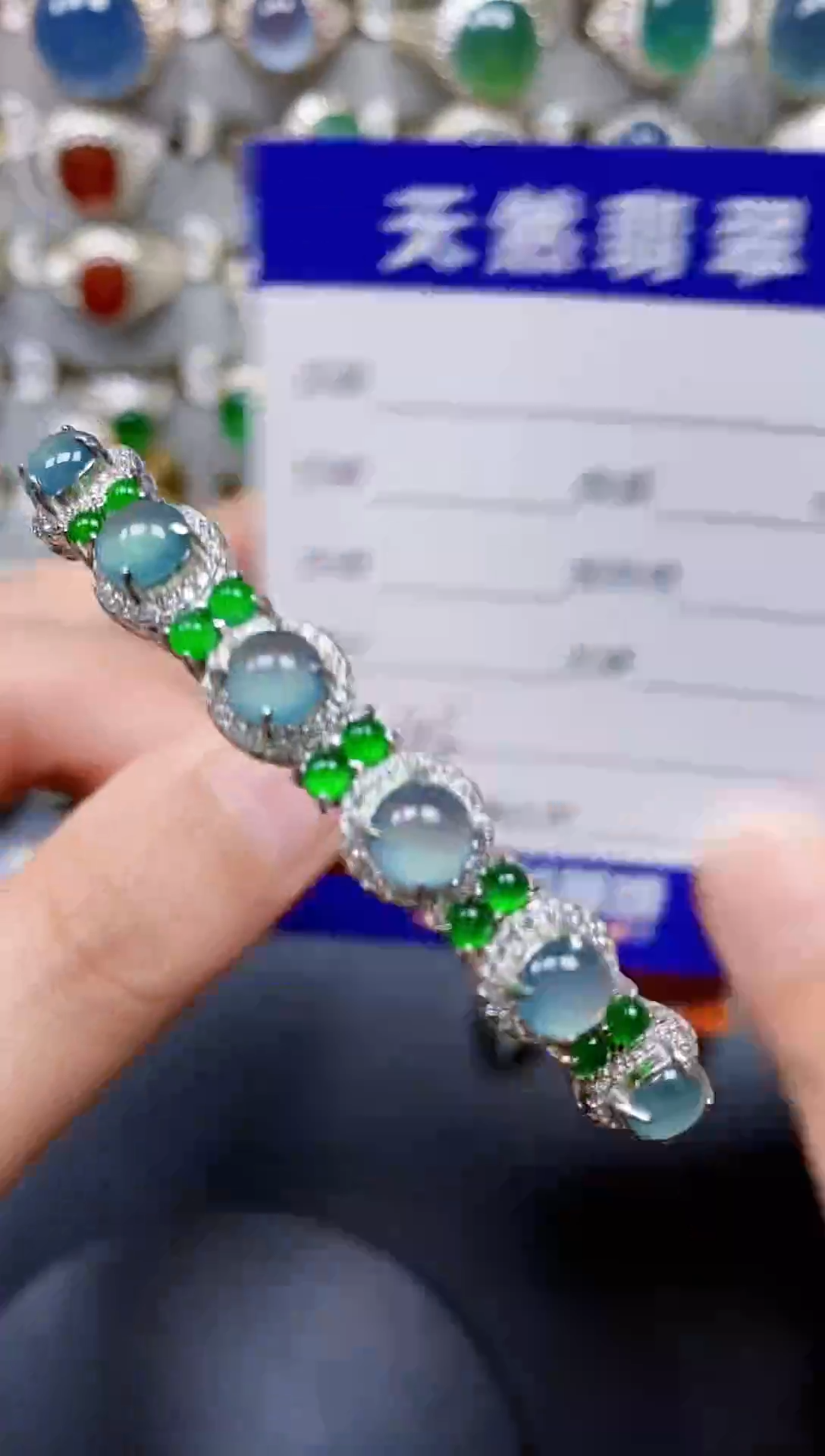 银S925镶嵌手镯翡翠106