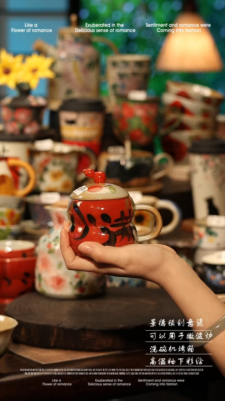 陶瓷景德镇高温釉下彩手工手绘款式