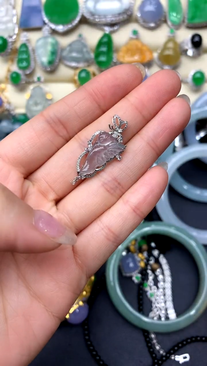 【闪购商品】翡翠颈饰18K金镶嵌222-中国好珍宝