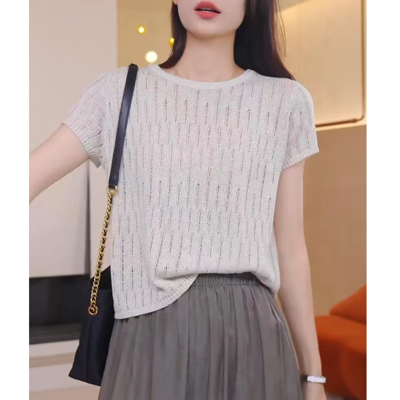 福利-选择编码拍-夏季薄款新款短袖针织衫女t恤时尚百搭上衣