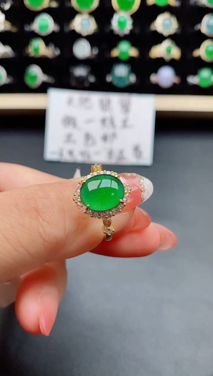 【闪购商品】翡翠戒指银S925镶嵌80800
