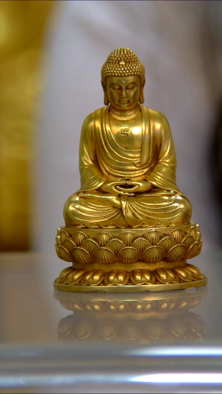 【闪购商品】紫铜鎏金 6分释迦摩尼S20428-Z