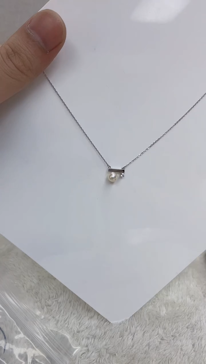 海水珍珠银S925镶嵌颈饰   