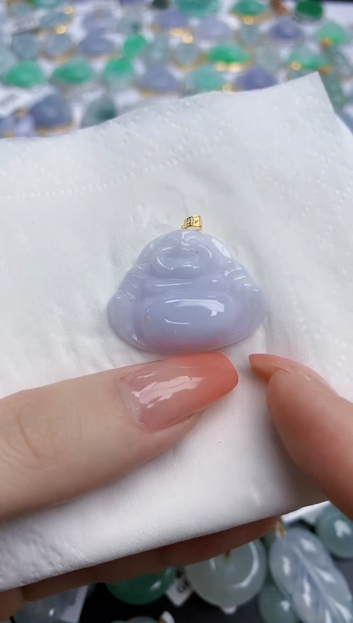 【闪购商品】翡翠颈饰18K金镶嵌天然缅甸翡翠A货