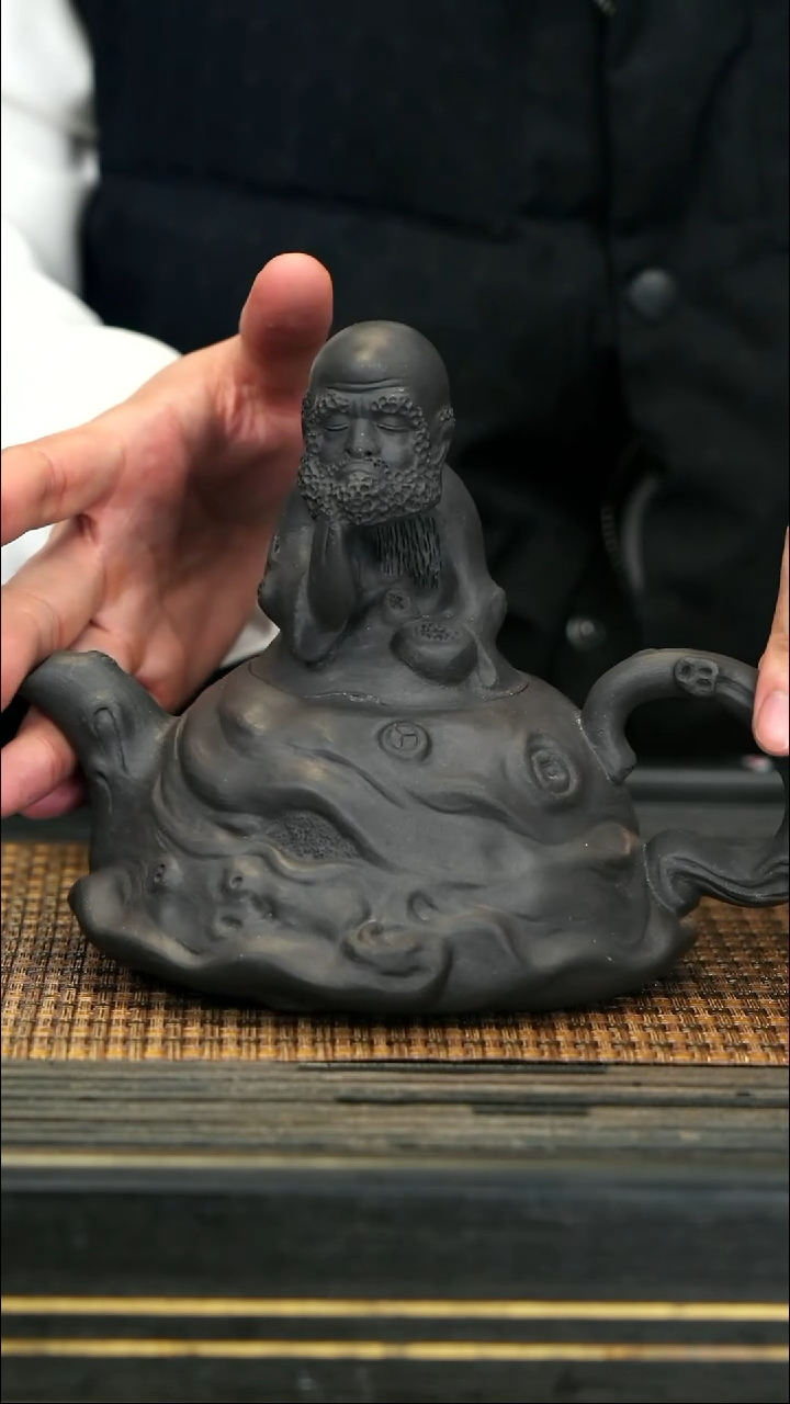 【闪购商品】紫砂茶壶76云雾天青 达摩