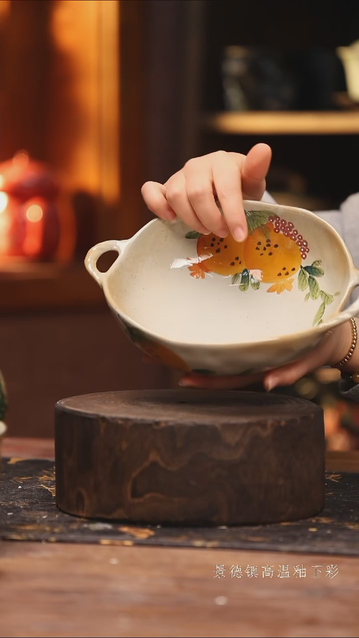 陶瓷景德镇高温釉下手绘陶瓷