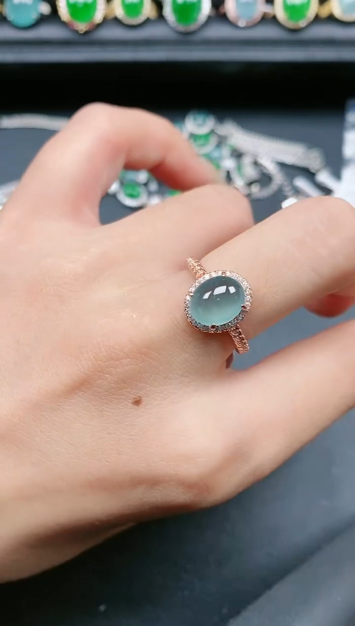 翡翠戒指银S925镶嵌1111111