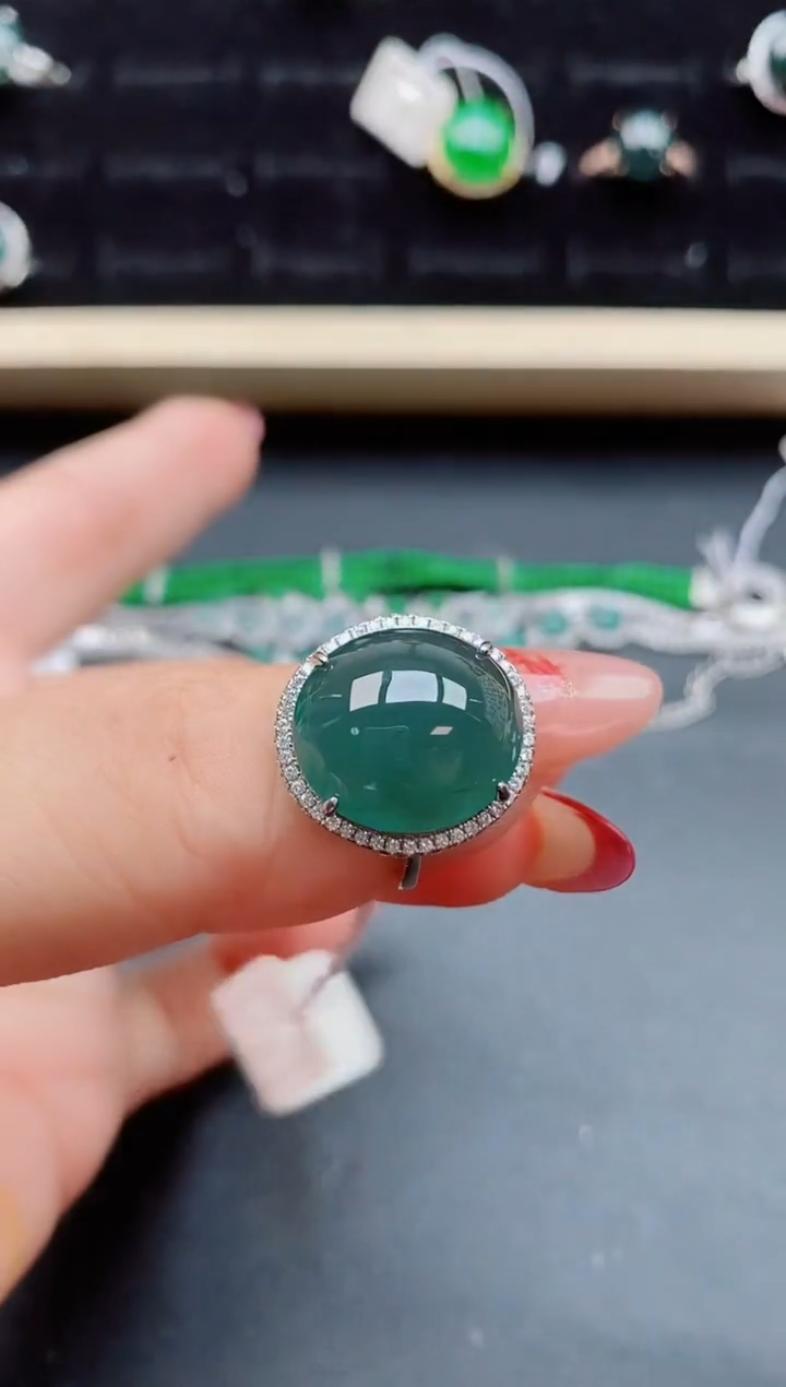 【闪购商品】翡翠戒指银S925镶嵌2131231