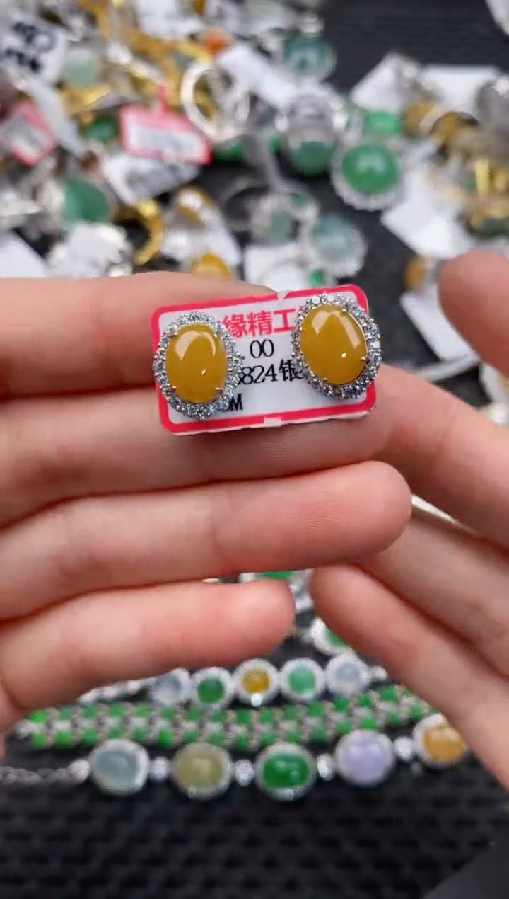 银S925镶嵌戒指翡翠10               10