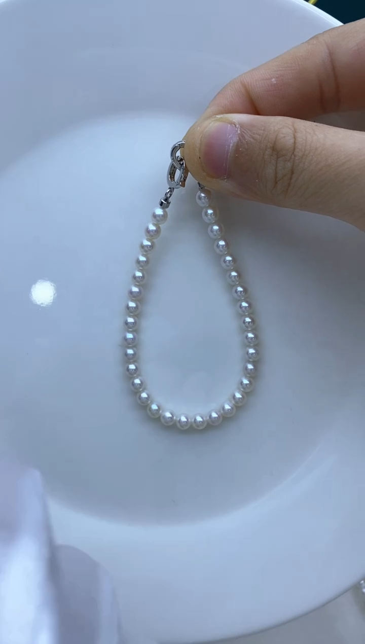 【闪购商品】淡水珍珠手链银S925镶嵌5-6