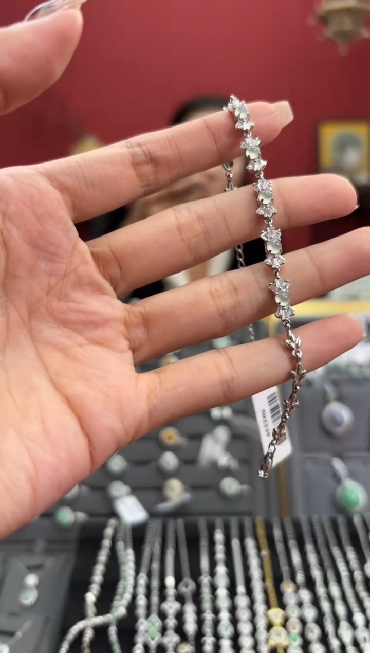 【闪购商品】翡翠手链银S925镶嵌502239/手链