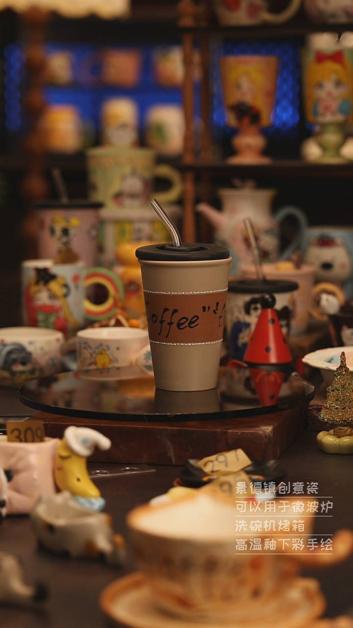 陶瓷景德镇可爱陶瓷釉下彩绘设计师款H991