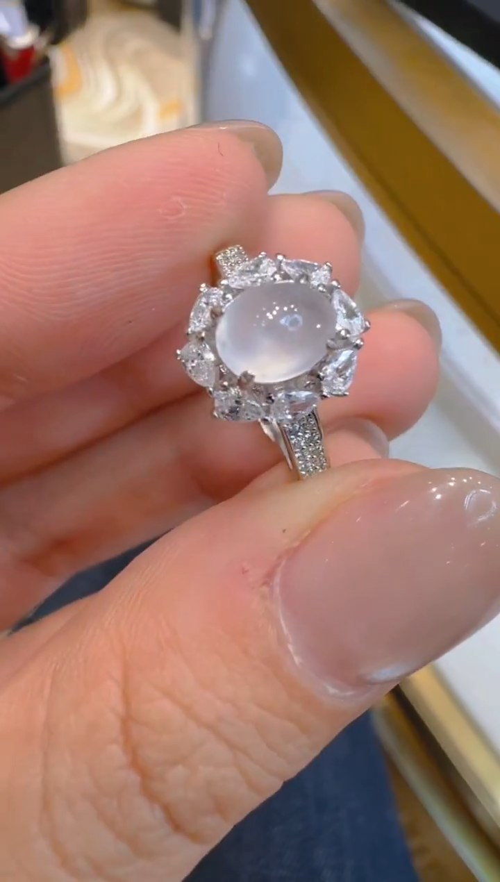 银S925镶嵌戒指翡翠多样性团购发一件