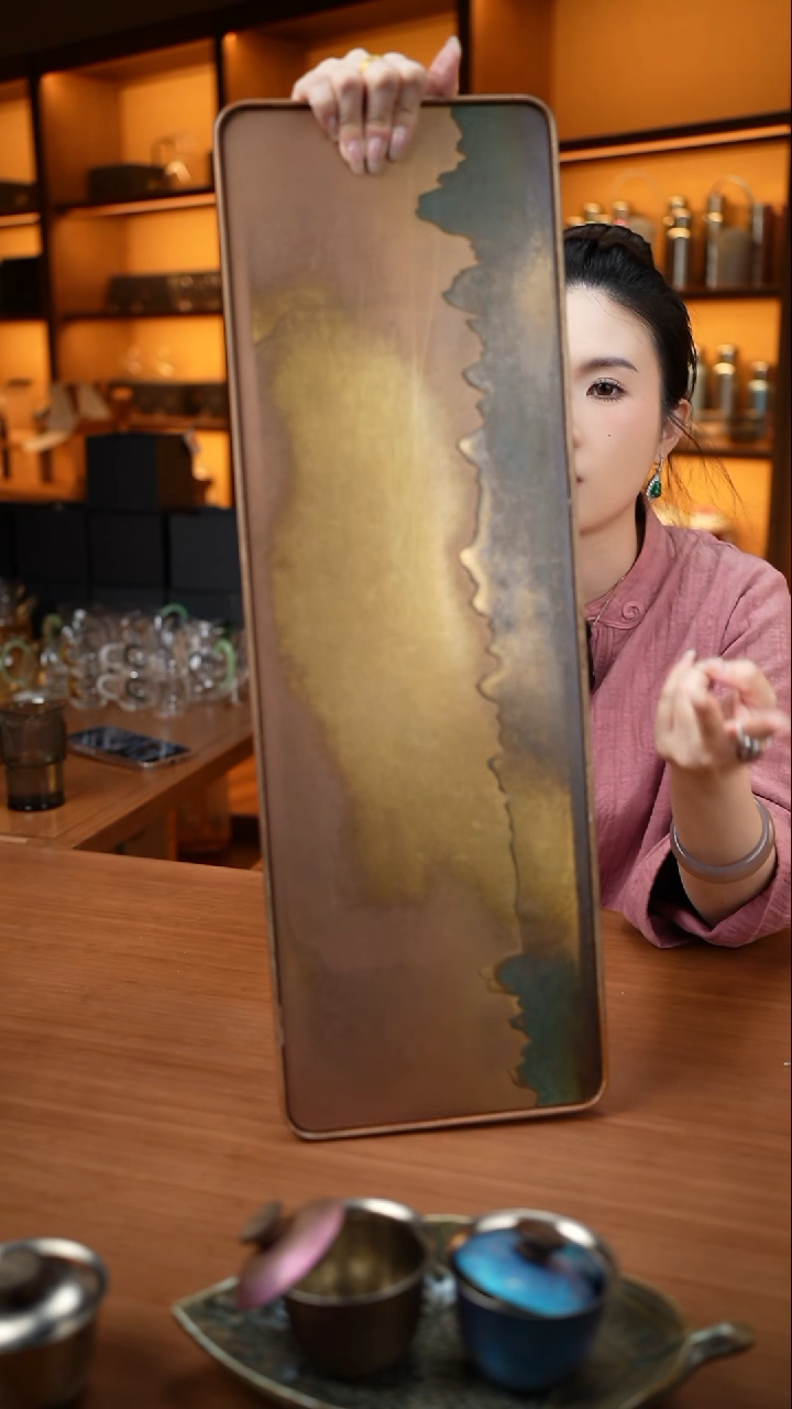 【闪购商品】古歌/长方形干泡茶盘/千里江山