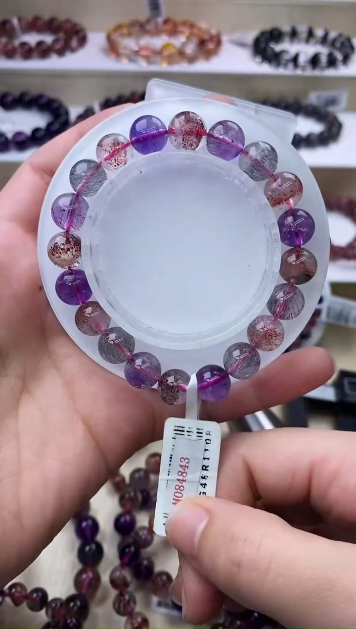 【闪购商品】水晶手链未镶嵌黑加仑超七单圈9m+