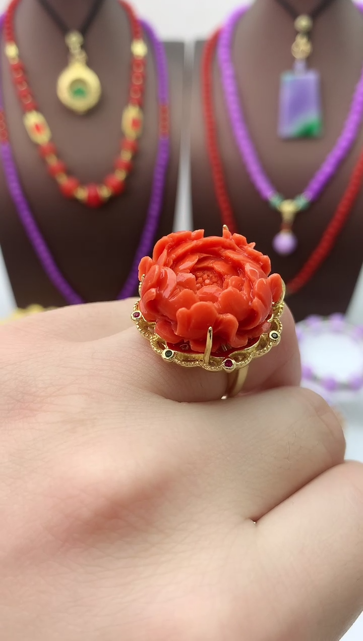 【闪购商品】翡翠戒指14K金镶嵌J27戒指