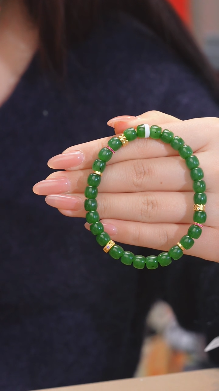 【闪购商品】和田玉手串未镶嵌多样性发 卡6-7 @@N7096