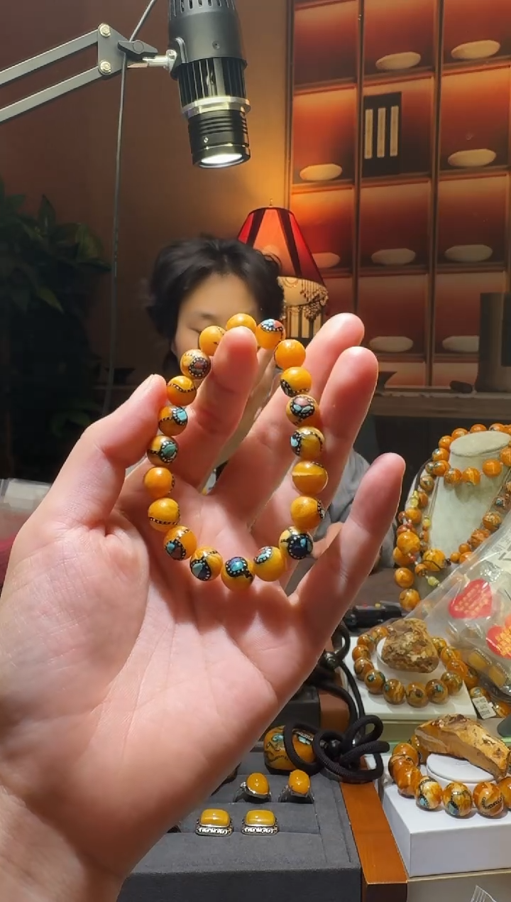 蜜蜡颈饰未镶嵌9671天然蜜蜡珠宝奇石