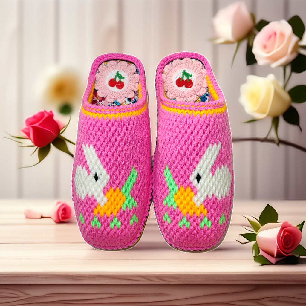 男女士秋冬季棉拖居家拖鞋豆豆鞋中粗线钩织防滑耐磨情侣成品鞋