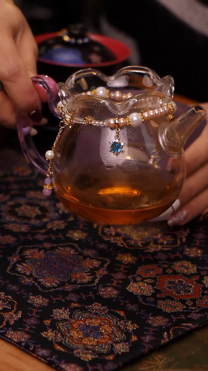 【闪购商品】紫把花口煮茶壶+提溜