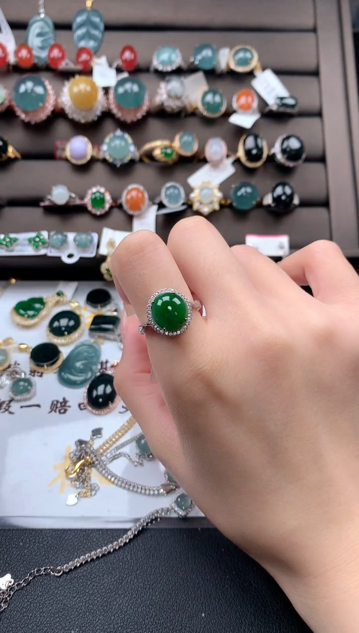 【闪购商品】翡翠戒指银S925镶嵌32131231